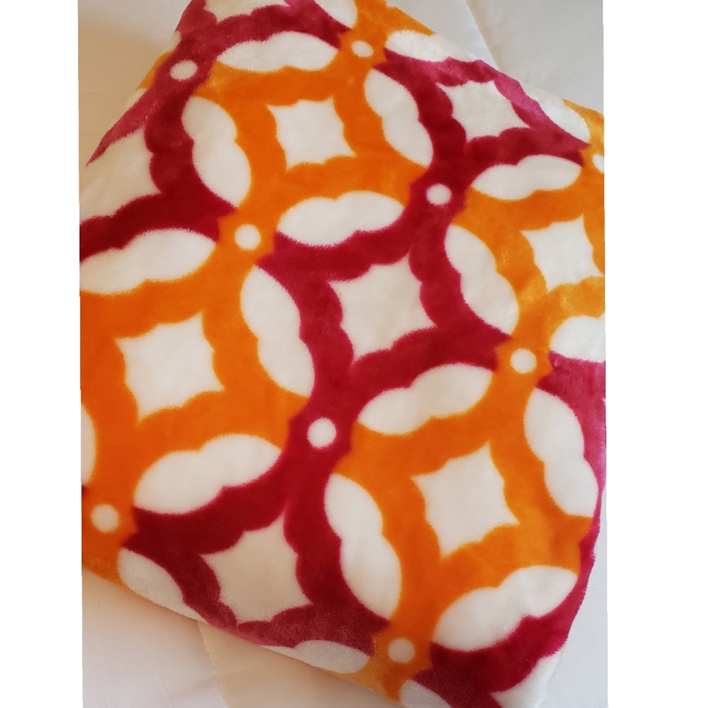 ESPRIT HOME Blanket Orange Pink White Soft Throw